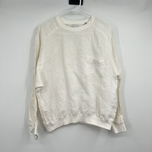 Sunny Leigh 100% Linen LS Top Small Resort Beach Lagenlook Cruise Vacation - Picture 1 of 8